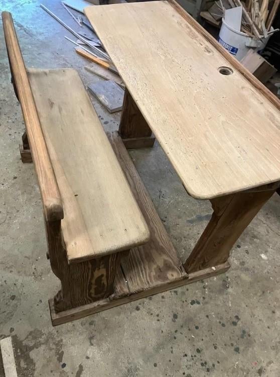 Schoolbank, vintage, antiek, mooie patina!, Enlèvement