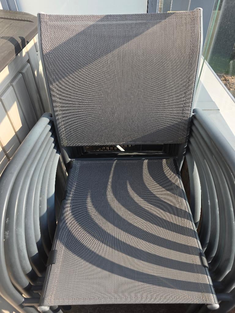 Chaises de jardin (Lot de 8 chaises avec coussin), Tuin en Terras, Tuinstoelen, Ophalen, Zo goed als nieuw, Aluminium, Stapelbaar