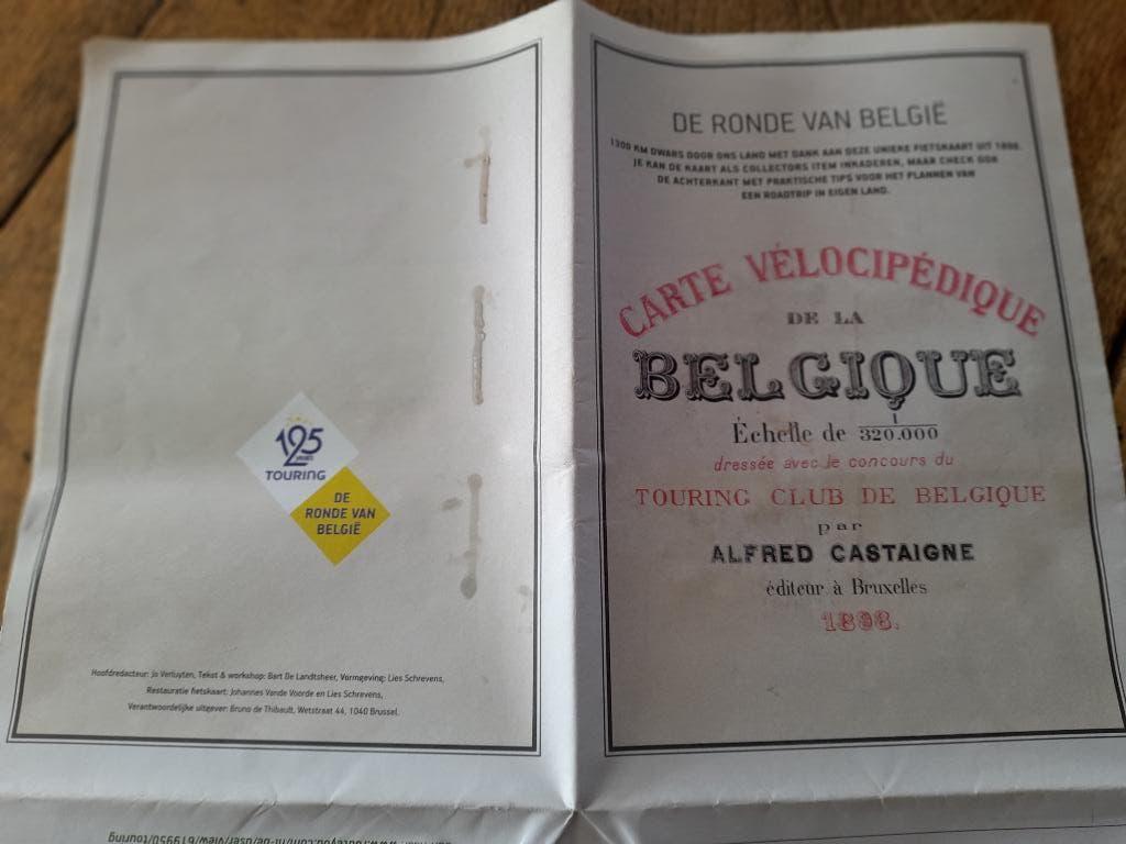 reproductie fietskaart touring club belgie alfred castaigne, Boeken, Atlassen en Landkaarten, Ophalen of Verzenden, Alfred castaigne