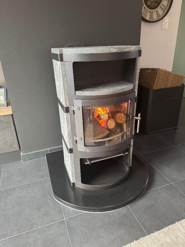 Houtkachel HETA Speksteen, Huis en Inrichting, Ophalen, Gebruikt, Houtkachel, Vrijstaand