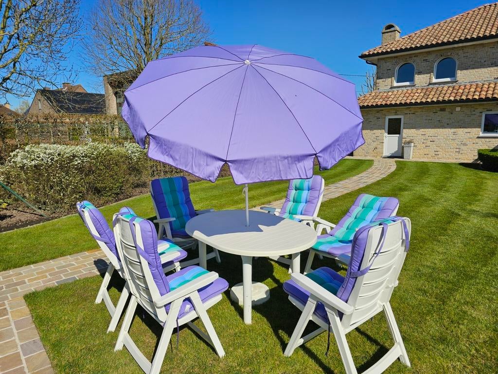 Prachtige, perfect onderhouden tuinset Hartman., Tuin en Terras, Kunststof, 6 zitplaatsen, Ophalen of Verzenden, Zo goed als nieuw