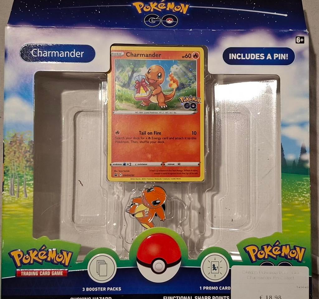 Pokémon GO Charmander Set - Promo Kaart + Pin + Code (Near M, Enlèvement ou Envoi, Neuf, Autres types