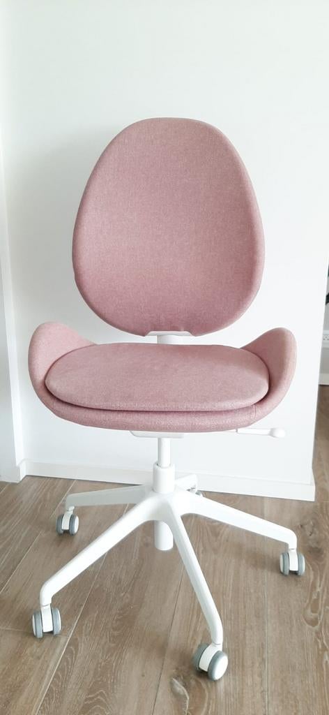 Roze verstelbare bureaustoel op wieltjes, Ophalen, Zo goed als nieuw, Roze, Bureaustoel