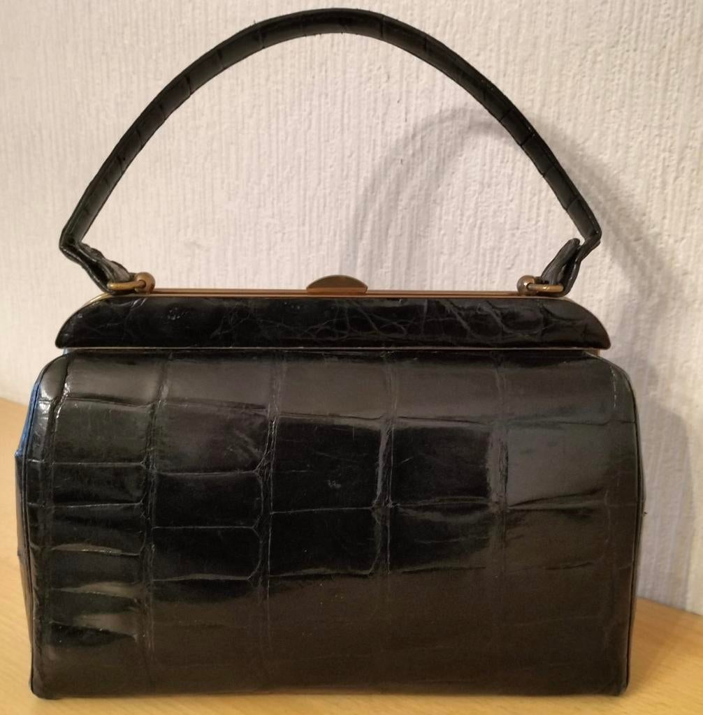 Sac à main vintage en cuir 1966, Antiquités & Art, Enlèvement ou Envoi