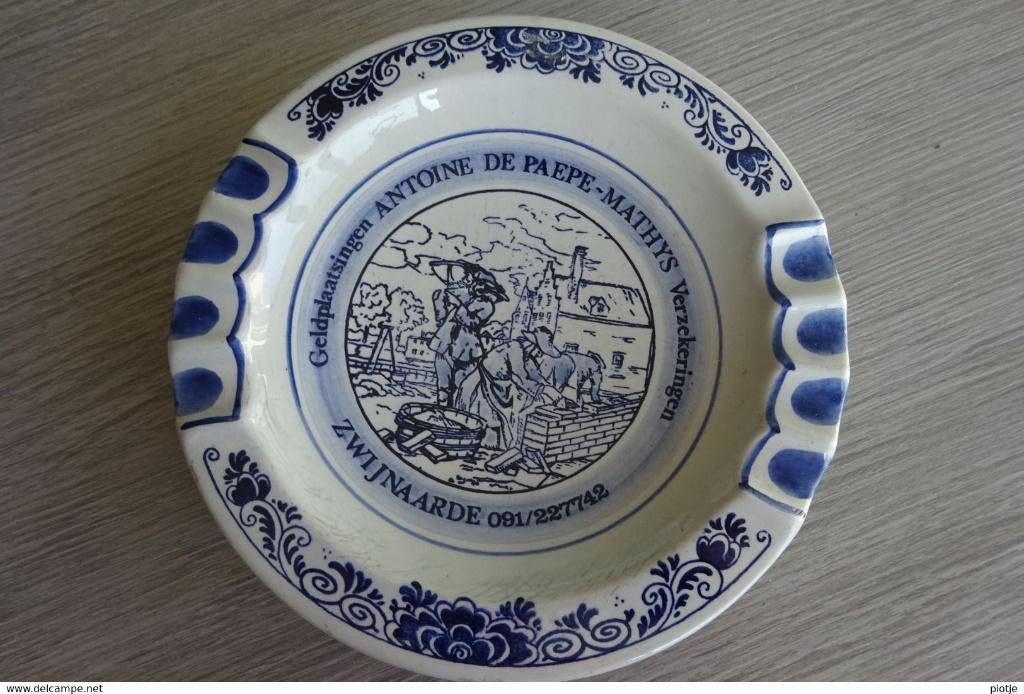 Zwijnaarde Delfts Blauw (asbak - cendrier) - Bank De Paepe, Enlèvement ou Envoi