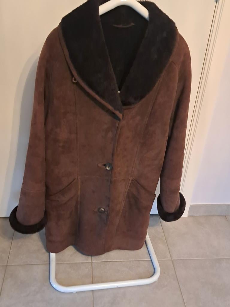 Bruine .polar leder dames jas met pels.. Maat:44, Kleding | Dames, Jassen | Winter, Ophalen, Zo goed als nieuw