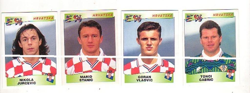 Panini Europe '96/Croatie/4 autocollants, Collections, Articles de Sport & Football, Comme neuf, Affiche, Image ou Autocollant