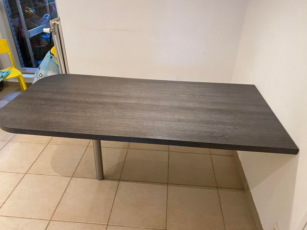 Keukentafel tegen de muur – 170 x 80 cm – half rond – 1 poot, Huis en Inrichting, Tafels | Eettafels, Ophalen, Gebruikt, Vierkant