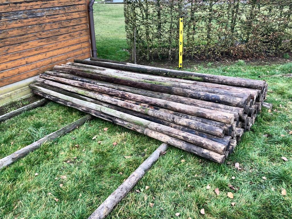 Stevige houten weide palen 350 cm x 10 cm, Tuin en Terras, Ophalen, Gebruikt, 250 cm of meer, Palen