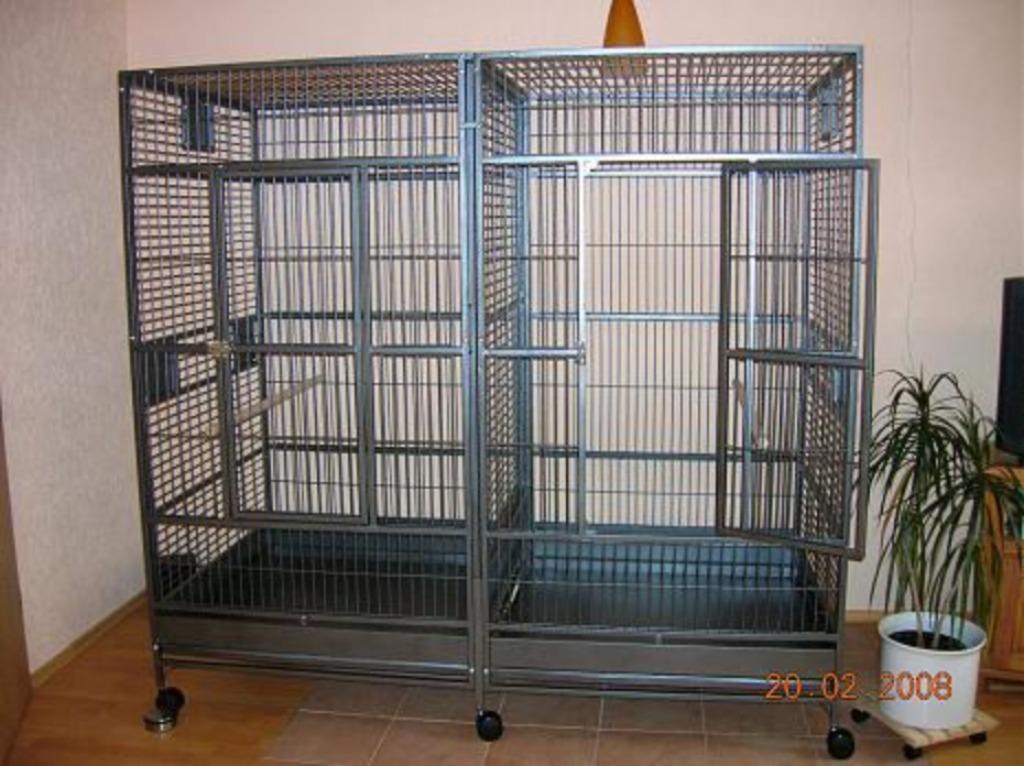 Cage perroquet DOUBLE CAGE ARA GRIS GABON CACATOES neuf, Envoi, Neuf, Métal, Volière