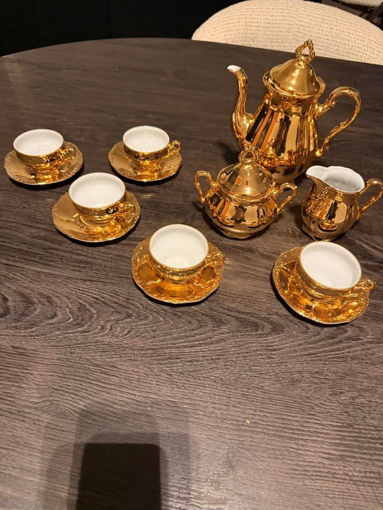 Vintage Bavaria Winterling goud koffieservies compleet, Antiek en Kunst, Antiek | Servies compleet, Ophalen