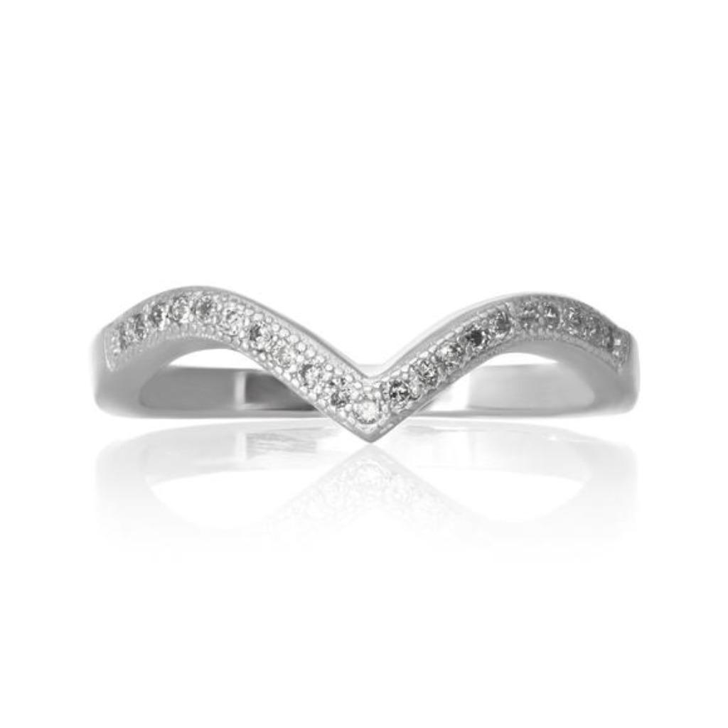 Bague pour femme en argent sterling 925 avec zircones, Neuf, Enlèvement ou Envoi, Argent, Argent