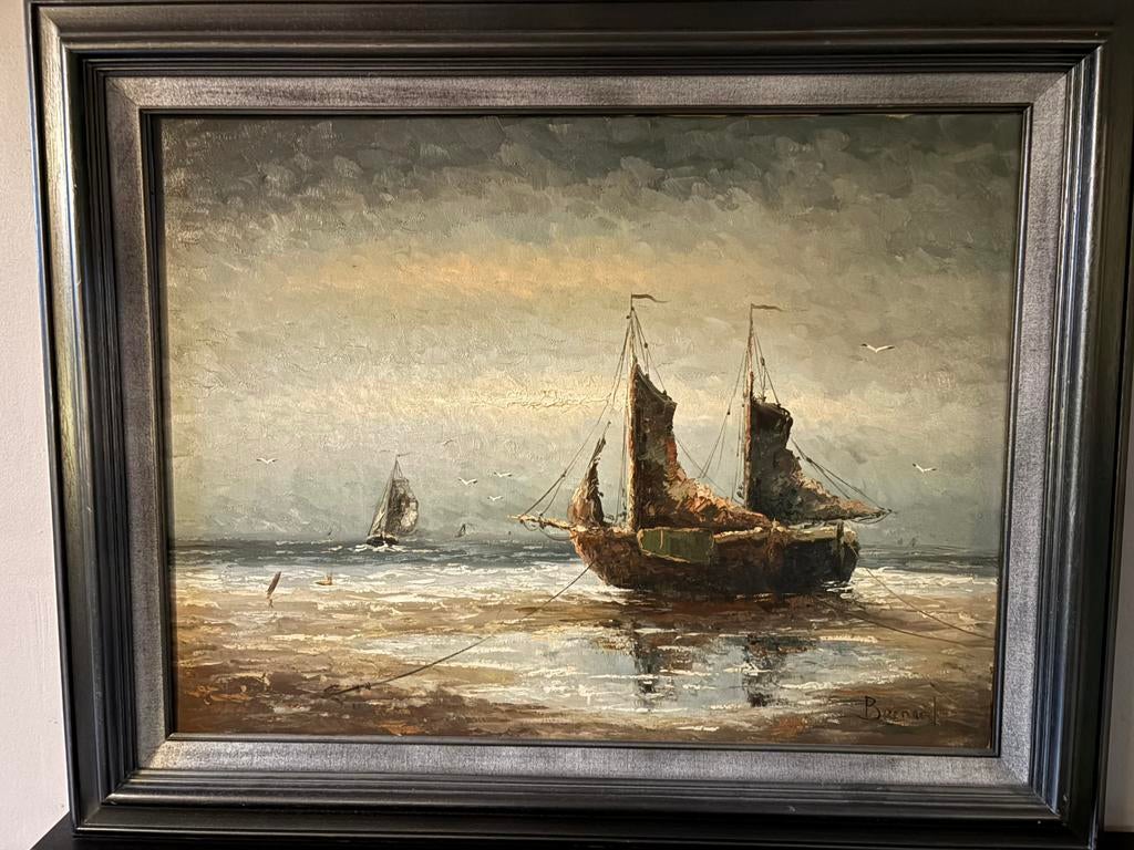 Peinture Marine signee Bernard, Antiquités & Art, Enlèvement