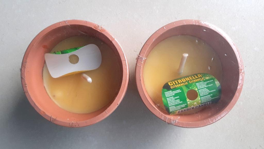 Te koop: Nieuw!!Twee Citronella geurkaarsen in stenen potten, Tuin en Terras, Ophalen of Verzenden, Nieuw
