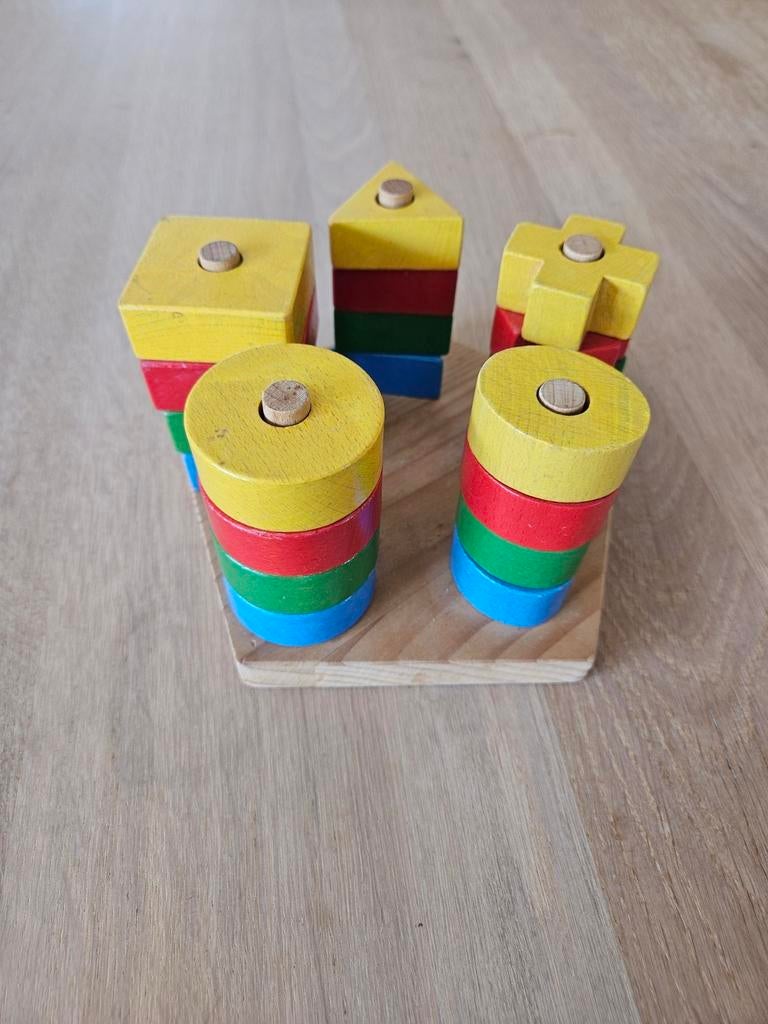 houten stapelbord educatief vormen kleuren tellen montessori, Kinderen en Baby's, Ophalen of Verzenden, Gebruikt
