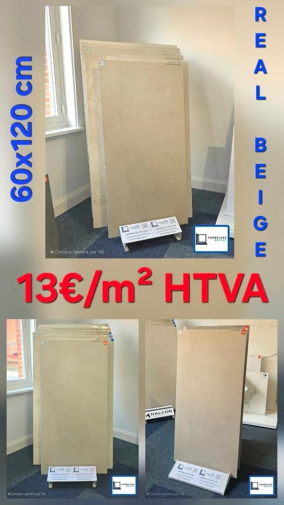 Carrelage 60x120 cm et Imitation parquet 20x120 cm, Bricolage & Construction, Enlèvement, Neuf, 10 m²² ou plus