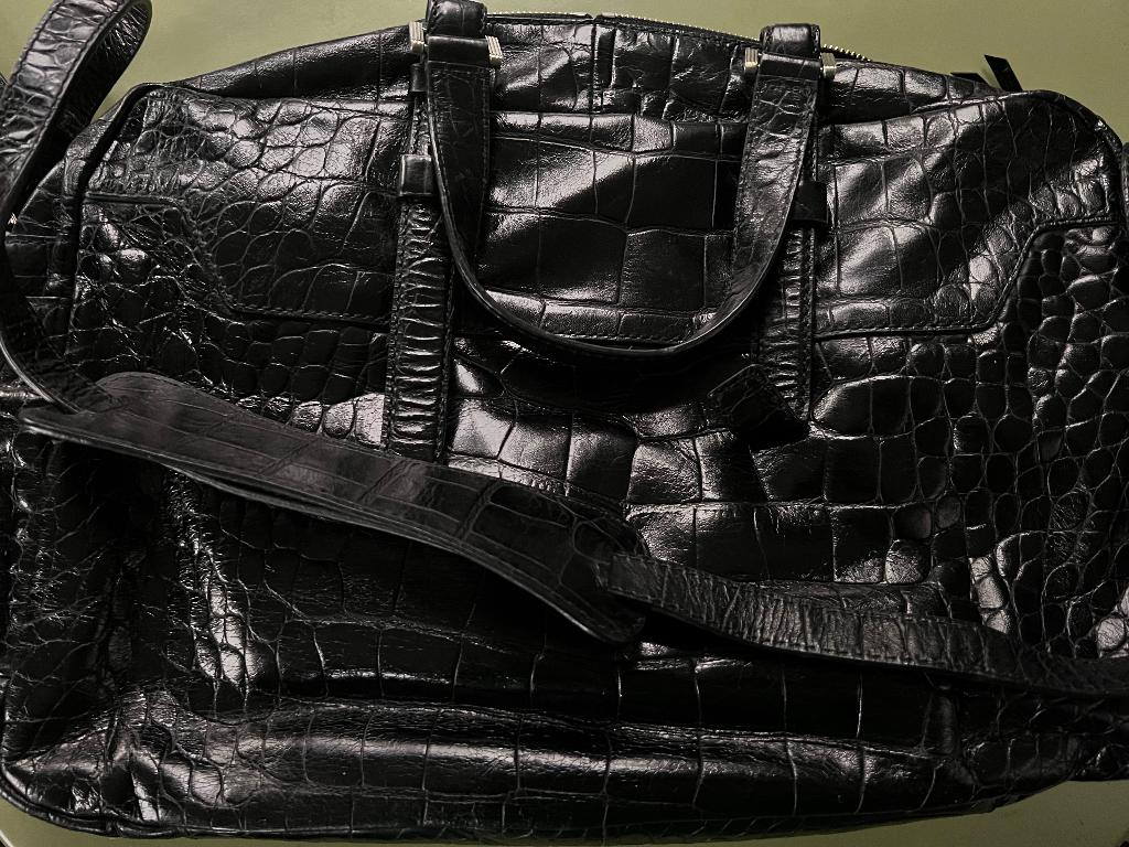 Francesco Biasia zwarte Italiaanse grote tas, Ophalen, Gebruikt, Zwart, Handtas