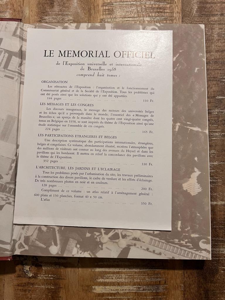 Exposition de Bruxelles 1958 l'organisation et le fonctionne, Ophalen of Verzenden, 20e eeuw of later, Gelezen