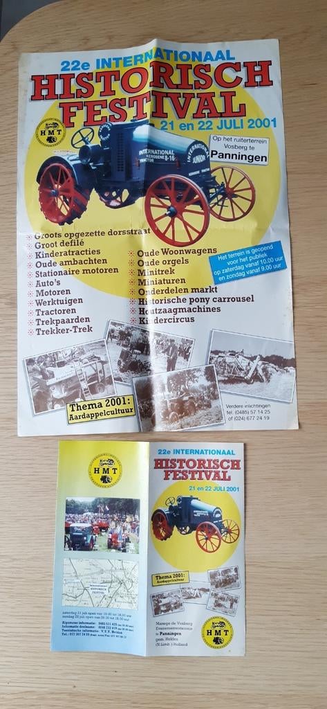 Tracteurs à moto du festival historique 2001 - Affiche + dép, Collections, Revues, Journaux & Coupures, Enlèvement ou Envoi, 1980 à nos jours