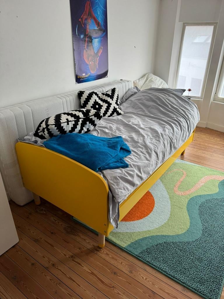Geel kinderbed, zeer goede staat! 90x180, Enlèvement