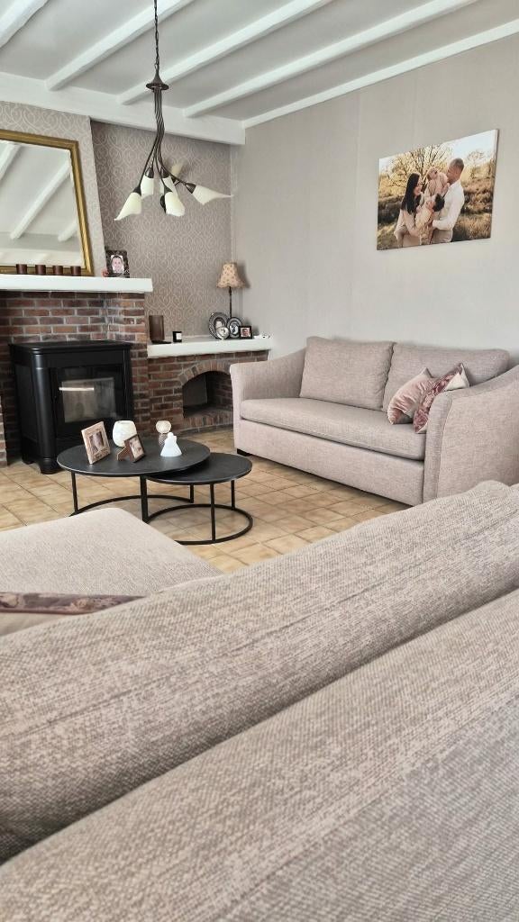 Hoeksalon + 2-zit Charell, Huis en Inrichting, Ophalen, Zo goed als nieuw, Stof, Landelijk