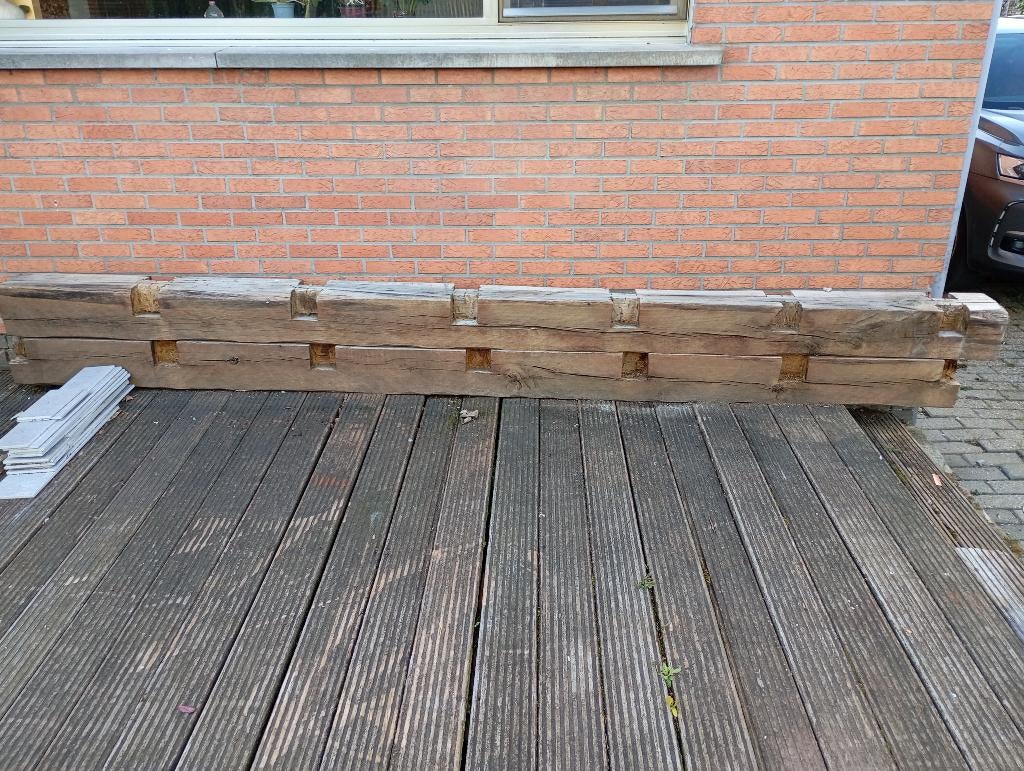 Eiken balk, Doe-het-zelf en Bouw, Ophalen, Gebruikt, Eiken, Balk