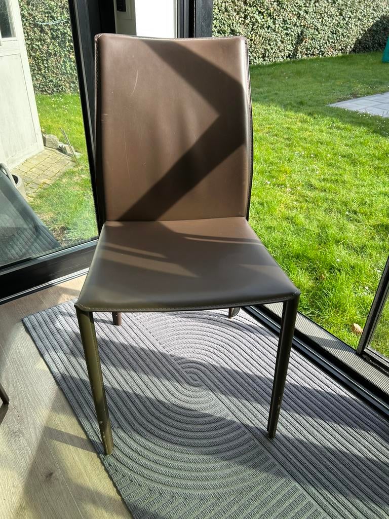 10 chaises en cuir, Maison & Meubles, Chaises, Brun, Enlèvement, Cinq, Six Chaises ou plus, Utilisé