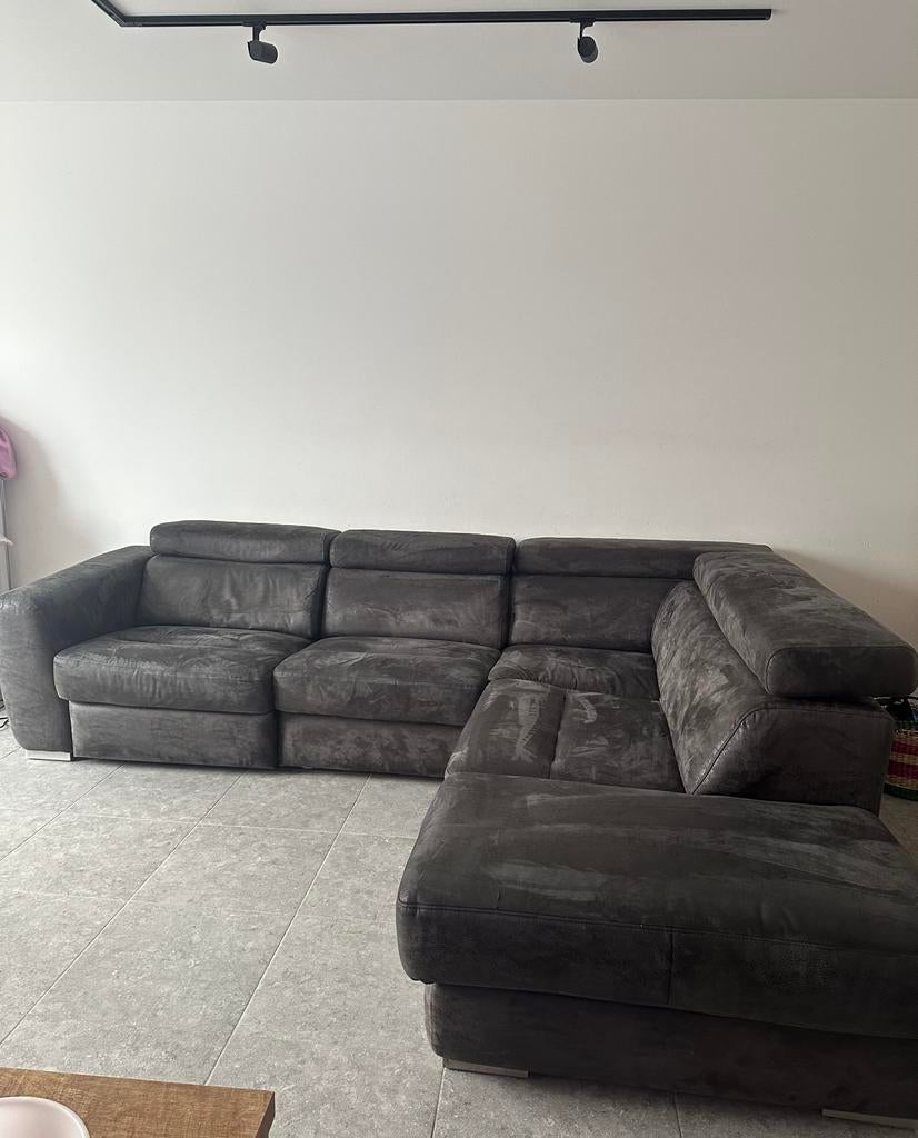 Canapé Xoon 5 places brun foncé avec système électrique, Maison & Meubles, 75 à 100 cm, 250 à 300 cm, Banc d'angle, Quatre personnes ou plus