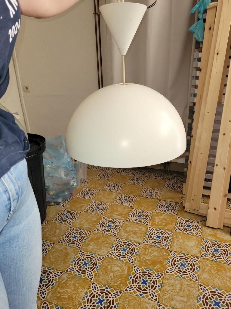 Lampe plafond IKEA blanche design moderne, Maison & Meubles, Enlèvement, Utilisé
