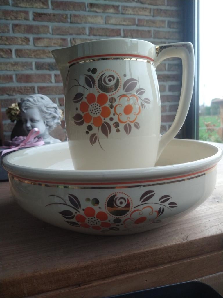 Art Deco Boch freres La Louvière kom en kan, Ophalen