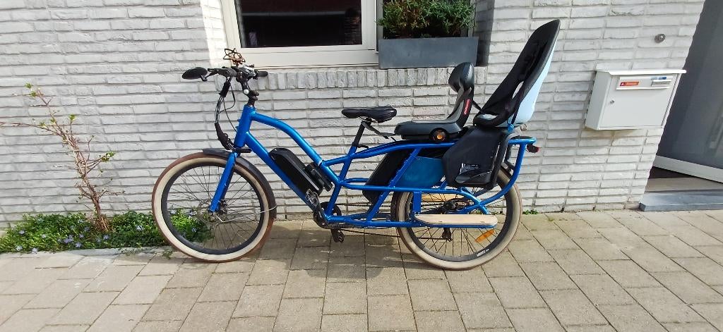 Longtail blauw, Fietsen en Brommers, Fietsen | Bakfietsen, Gebruikt, Overige merken, 2 kinderen, Elektrisch, Ophalen