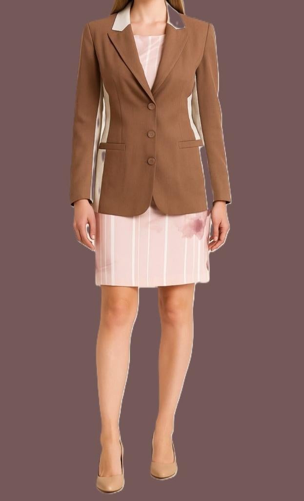 A Bientôt blazer van viscose/linnen maat 38, Maat 38/40 (M), Beige, Ophalen of Verzenden, Jasje