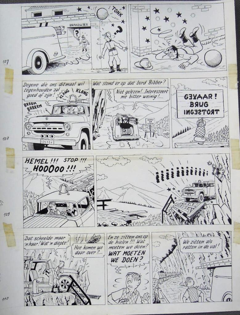 POM - page originale PIET PIENTER et BERT BIBBER, Antiquités & Art, Art | Dessins & Photographie, Enlèvement ou Envoi