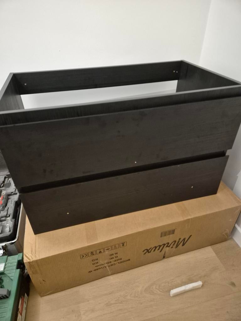 Badmeubel 80cm met lavabo en spiegel, Huis en Inrichting, Badkamer | Badkamermeubels, Ophalen