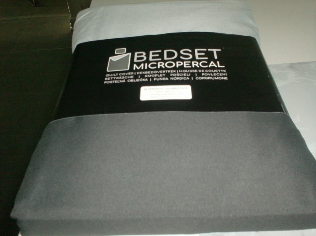 mooi dekbedovertrek 1 persoons nieuw, Neuf, Gris, Enlèvement ou Envoi, Housse de couette