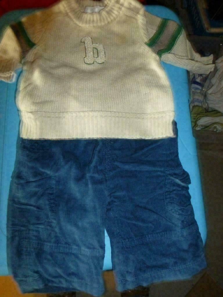 blauwe velours broek en pull MEXX maat 62, Kinderen en Baby's, Babykleding | Maat 62, Mexx, Gebruikt, Ophalen of Verzenden, Setje