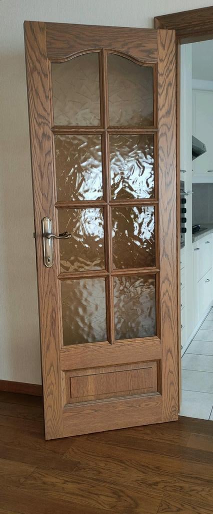 Vol eiken deuren met glas, Ophalen, Glas