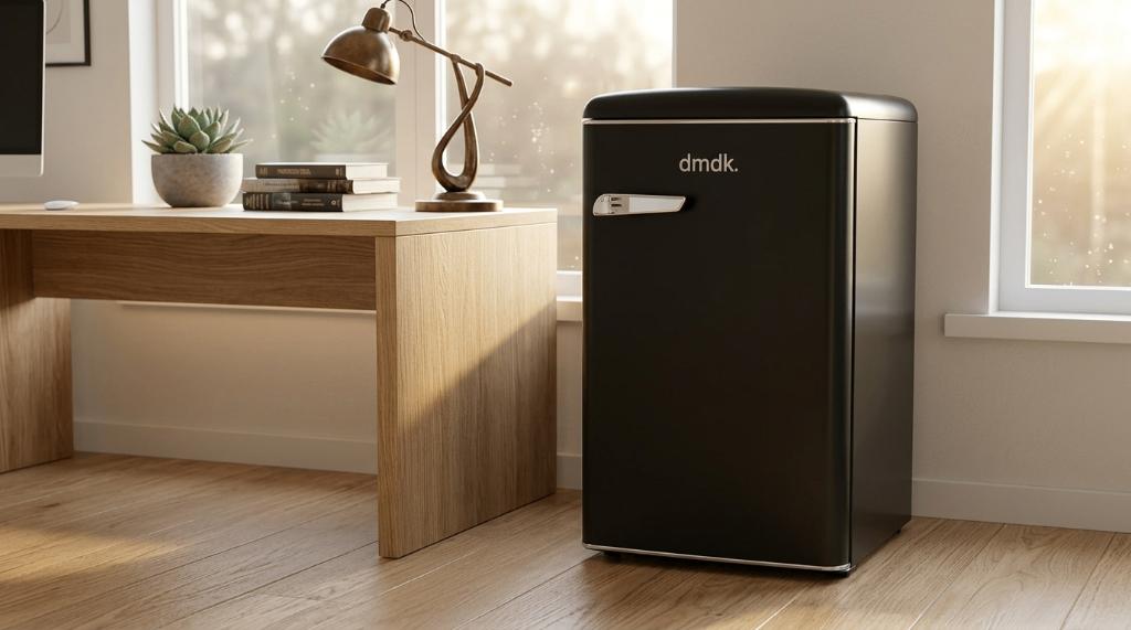 Dmdk DKB1 tafelmodel retro koelkast mat zwart energiezuinig, 85 tot 120 cm, 100 tot 150 liter, Nieuw, Ophalen of Verzenden
