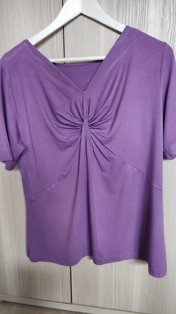 Paarse chique zomerblouse H&M maat 46/XXXL, Kleding | Dames, Blouses en Tunieken, H&M, Verzenden, Paars, Maat 46/48 (XL) of groter