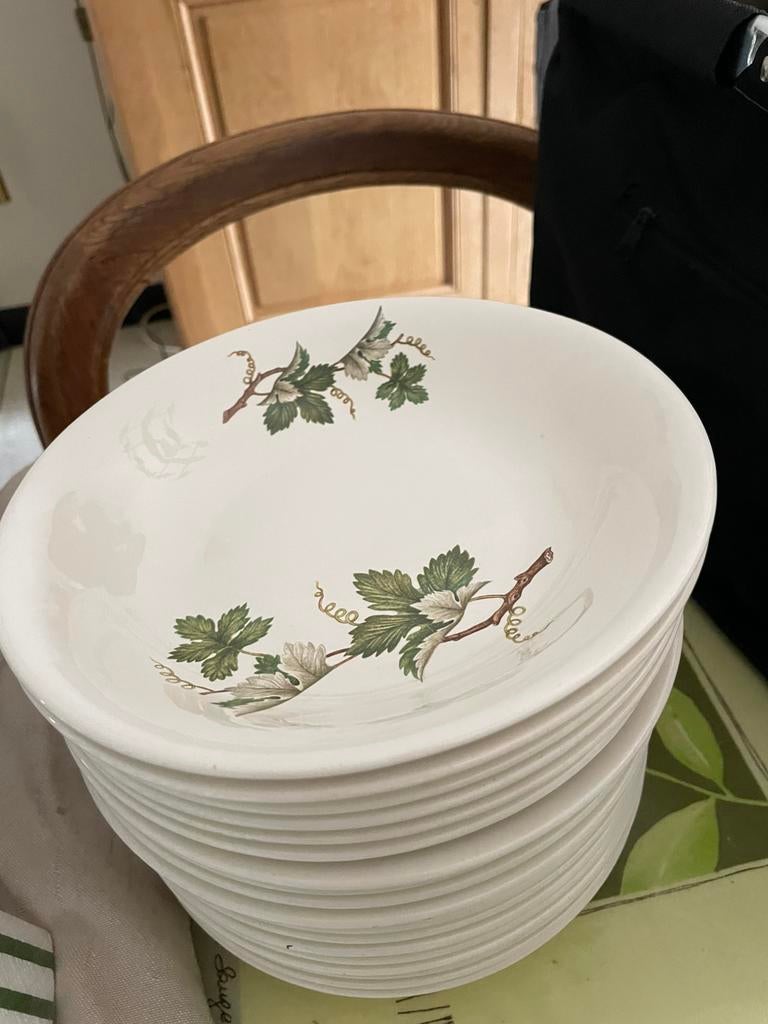 18 diepe soep -of pastaborden, Huis en Inrichting, Ophalen, Gebruikt, Bord(en), Boerenbont