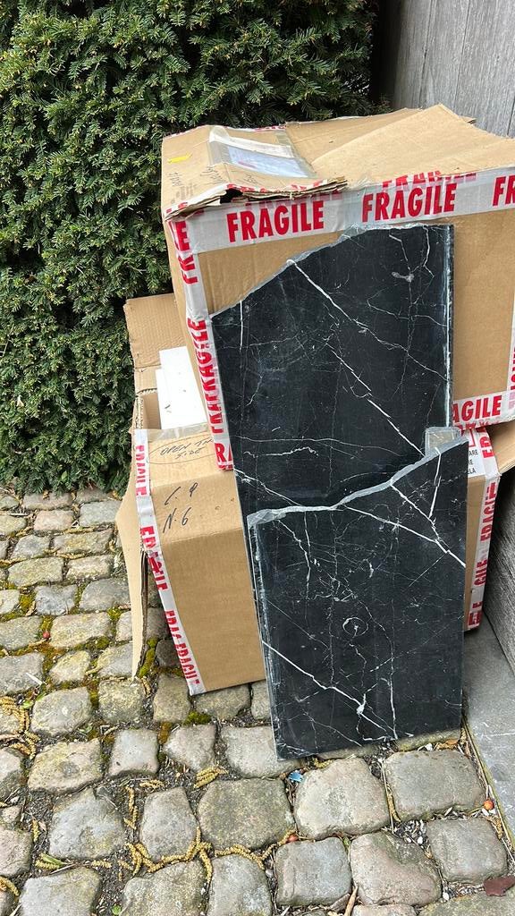 Natuursteen marmer zwart (oude vensterbanktablet), Ophalen