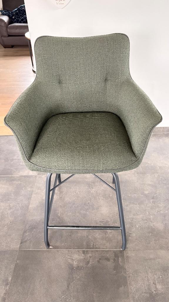 Draaibare barkruk groen, Maison & Meubles, Tabourets de bar, 90 cm ou plus, Avec repose-pieds, 2 tabourets, Comme neuf