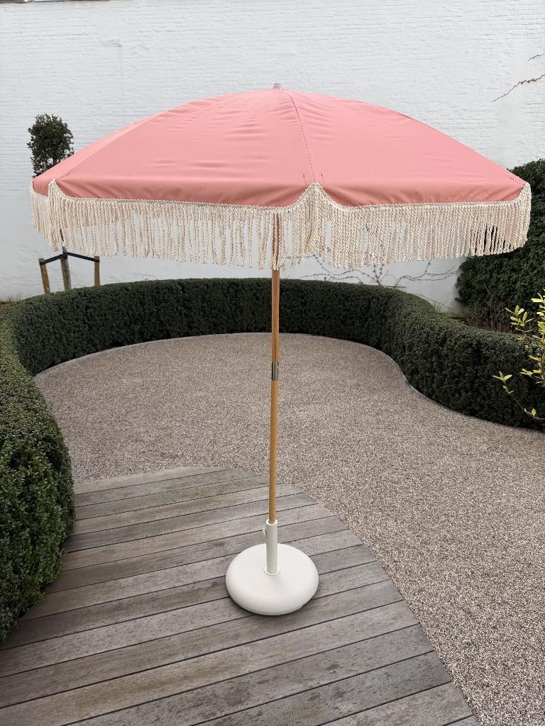 Parasol Breez (Terra) Ø 200 cm met parasolvoet, Jardin & Terrasse, Parasols, Enlèvement, Comme neuf, Parasol sur pied