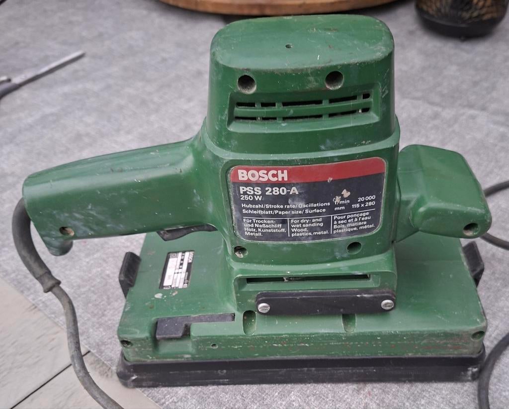 Vlakschuurmachine Bosch PSS 280A, Enlèvement ou Envoi, Utilisé, Moins de 600 watts, Ponceuse orbitale
