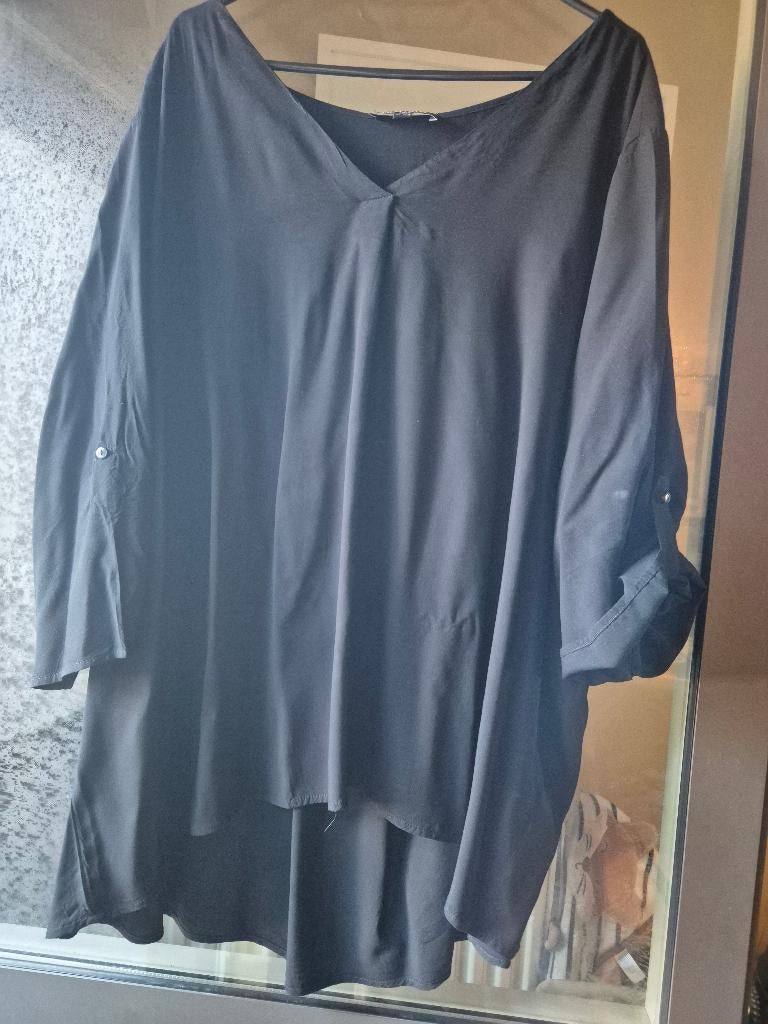 Zwarte bloes - Maat 54, Ophalen of Verzenden, Zo goed als nieuw, Zwart, Blouse of Tuniek