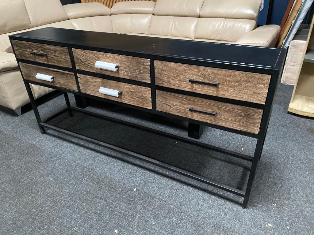 STOCKVERKOOP industriele meubelen zwart staal & massief hout, Huis en Inrichting, 200 cm of meer, Nieuw, Ophalen of Verzenden