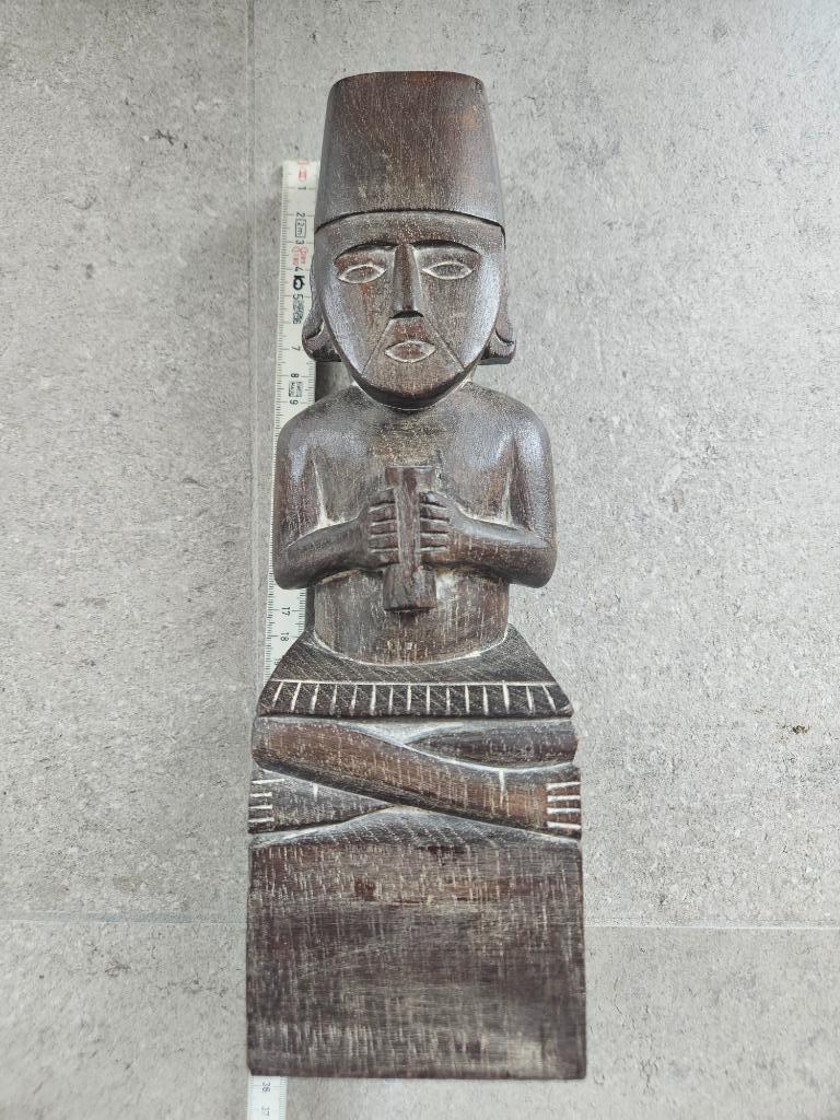 Statue en bois d'une Maya assise, Antiquités & Art, Enlèvement ou Envoi