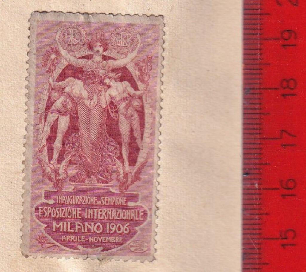 MILAAN - zegel op papier 'Esposzione internazionale Milano 1, Ophalen of Verzenden
