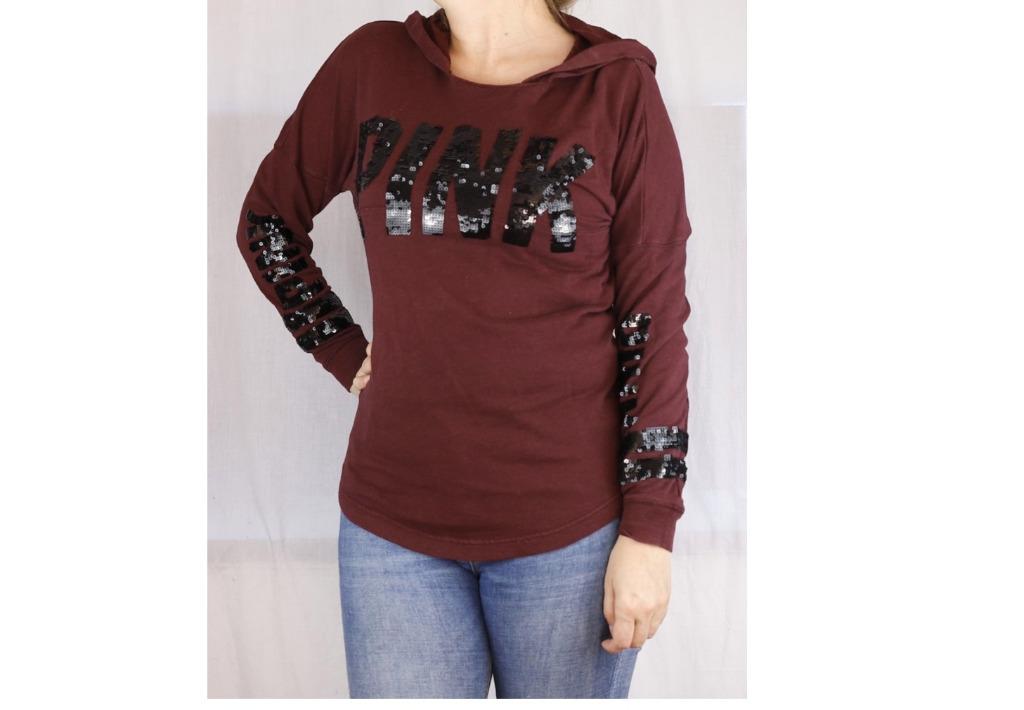 Bordeaux trui van Pink - Maat small, Verzenden, Paars