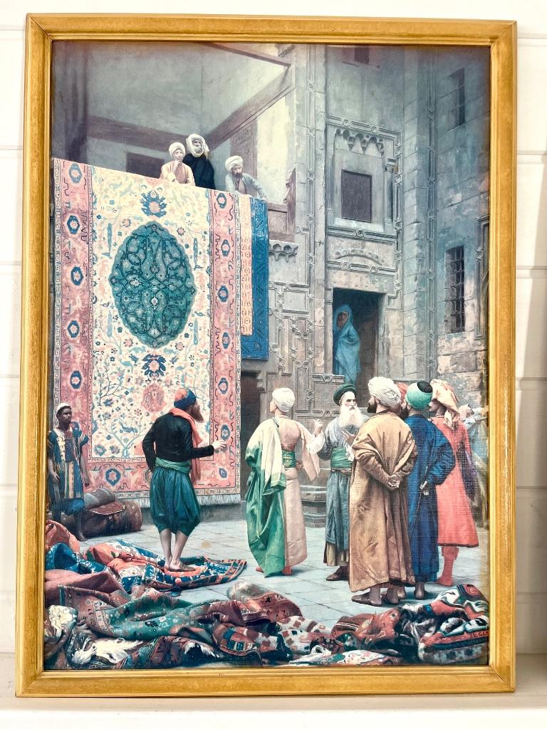 Kader de tapijt handelaar van Jean-Léon Gérôme ( the Carter, Antiek en Kunst, Kunst | Schilderijen | Klassiek, Ophalen of Verzenden